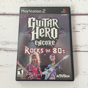 Guitar Hero Encore Rock The 80s Sony PlayStation 2 PS2 Video Game Tested Works